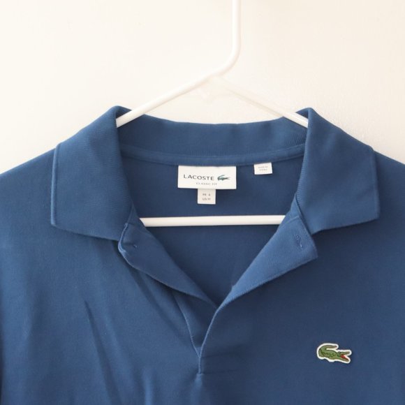 Lacoste Classic Fit Blue Long Sleeve Shirt size M - Picture 3 of 10